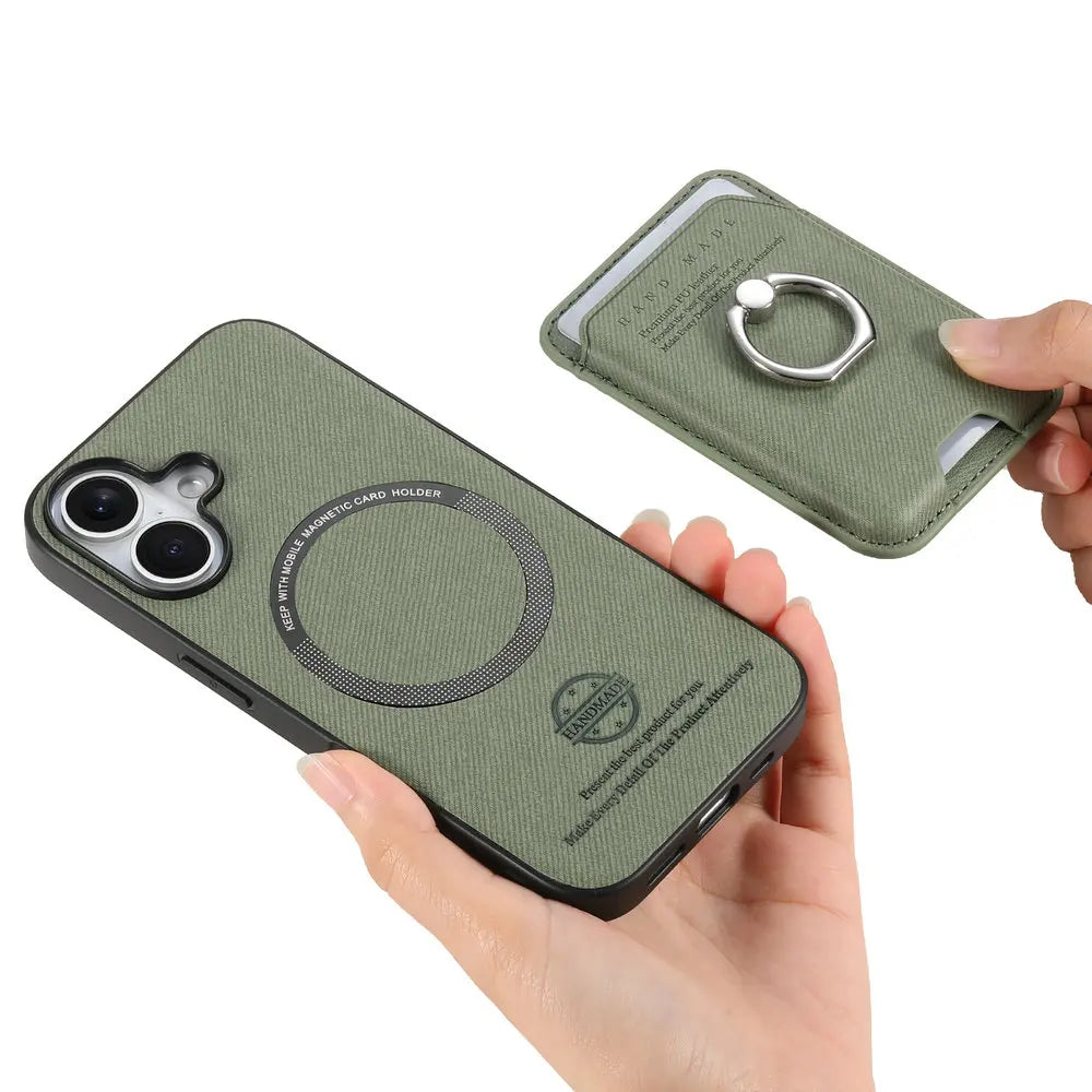 Cover Magnetica MagSafe Samsung Galaxy S24/S25 — Pelle 2 in 1 con Porta Carte