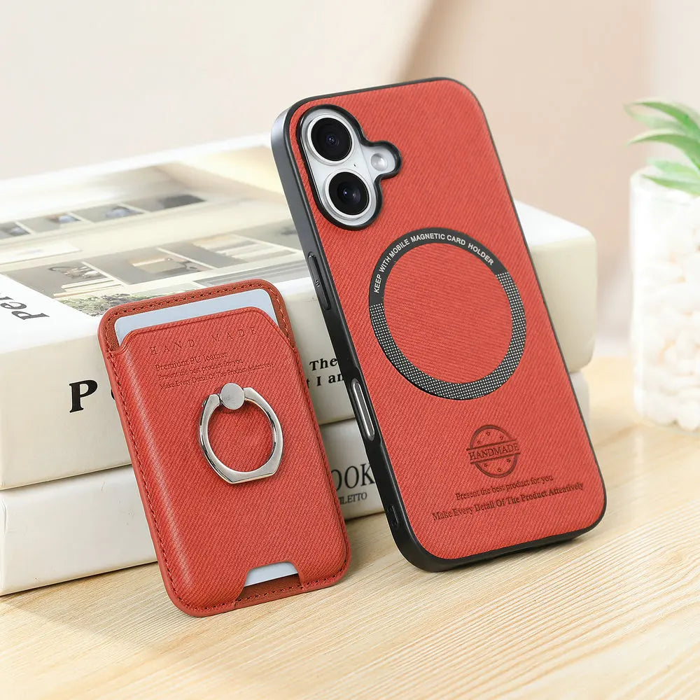 Cover Magnetica MagSafe Samsung Galaxy S24/S25 — Pelle 2 in 1 con Porta Carte