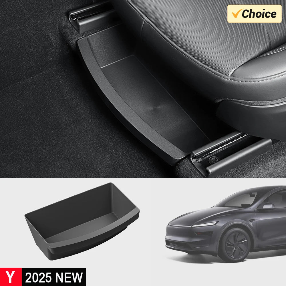 Organizer Sottosedile per Tesla Model Y — Scatola Portaoggetti Nascosta Lavabile (Juniper 2025/2026)
