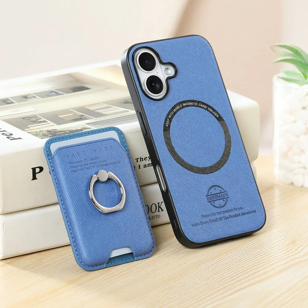 Cover Magnetica MagSafe Samsung Galaxy S24/S25 — Pelle 2 in 1 con Porta Carte