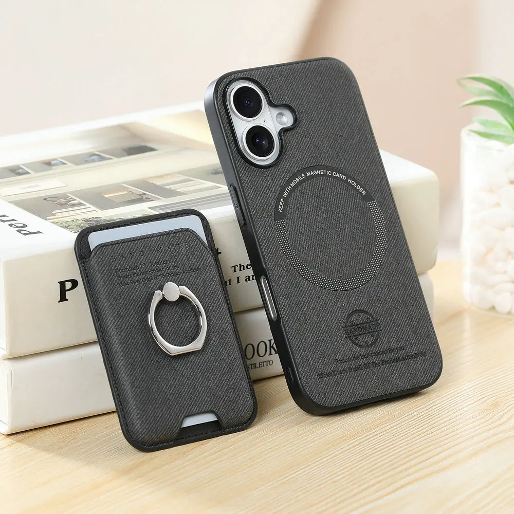 Cover Magnetica MagSafe Samsung Galaxy S24/S25 — Pelle 2 in 1 con Porta Carte