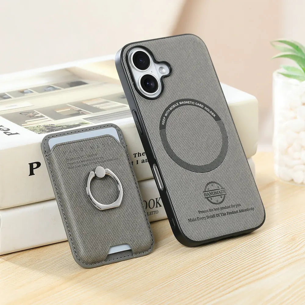 Cover Magnetica MagSafe Samsung Galaxy S24/S25 — Pelle 2 in 1 con Porta Carte
