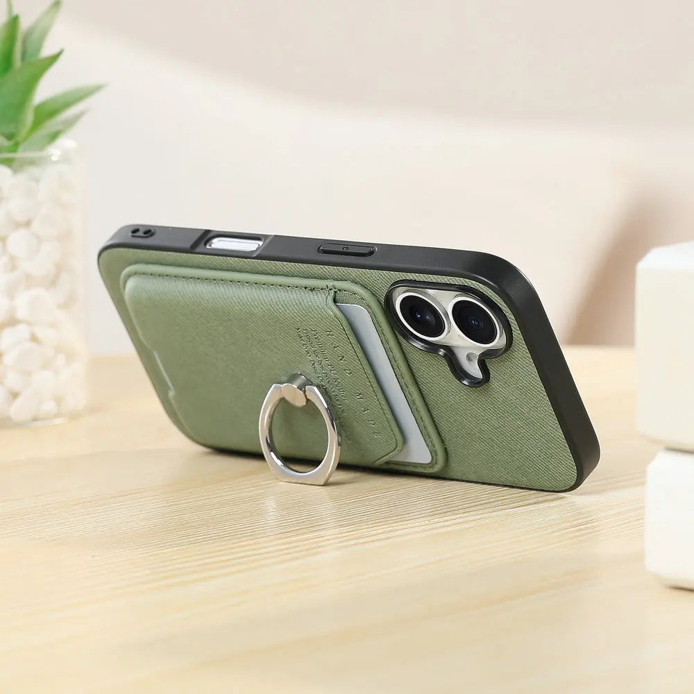 Cover Magnetica MagSafe Samsung Galaxy S24/S25 — Pelle 2 in 1 con Porta Carte