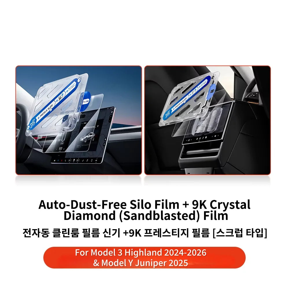 Pellicola Vetro Temperato per Schermo Tesla Model 3/Y — 9H Antiriflesso HD (Highland/Juniper 2025/2026)