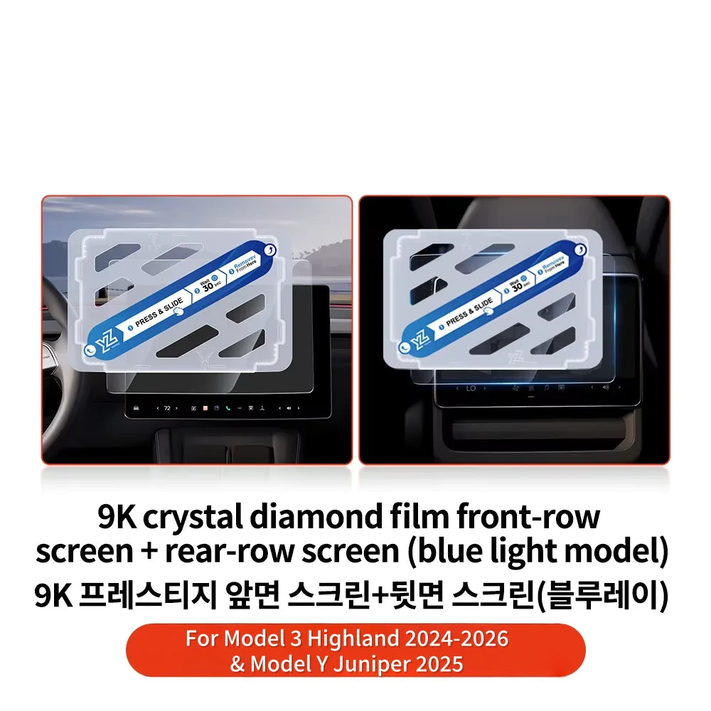 Pellicola Vetro Temperato per Schermo Tesla Model 3/Y — 9H Antiriflesso HD (Highland/Juniper 2025/2026)