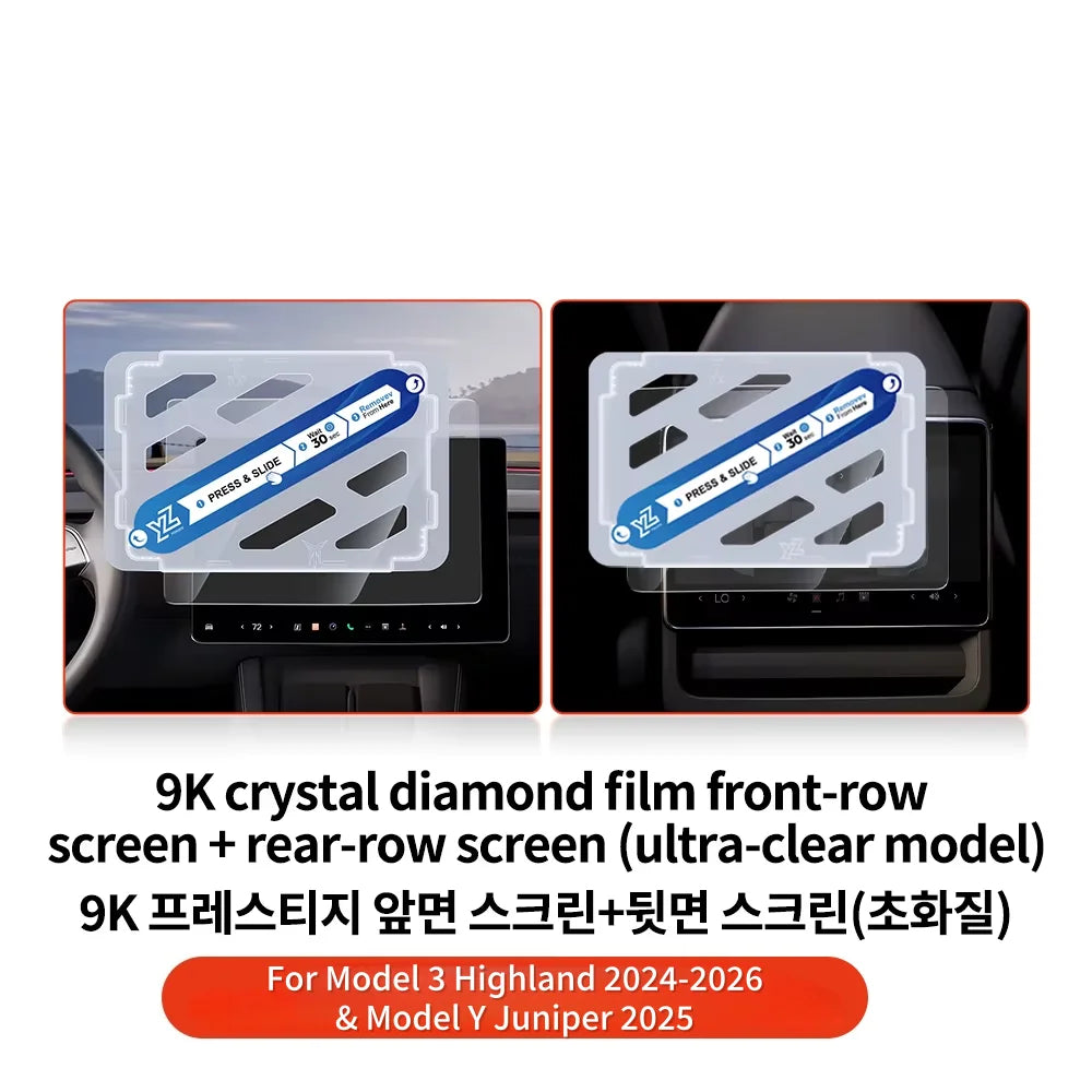 Pellicola Vetro Temperato per Schermo Tesla Model 3/Y — 9H Antiriflesso HD (Highland/Juniper 2025/2026)