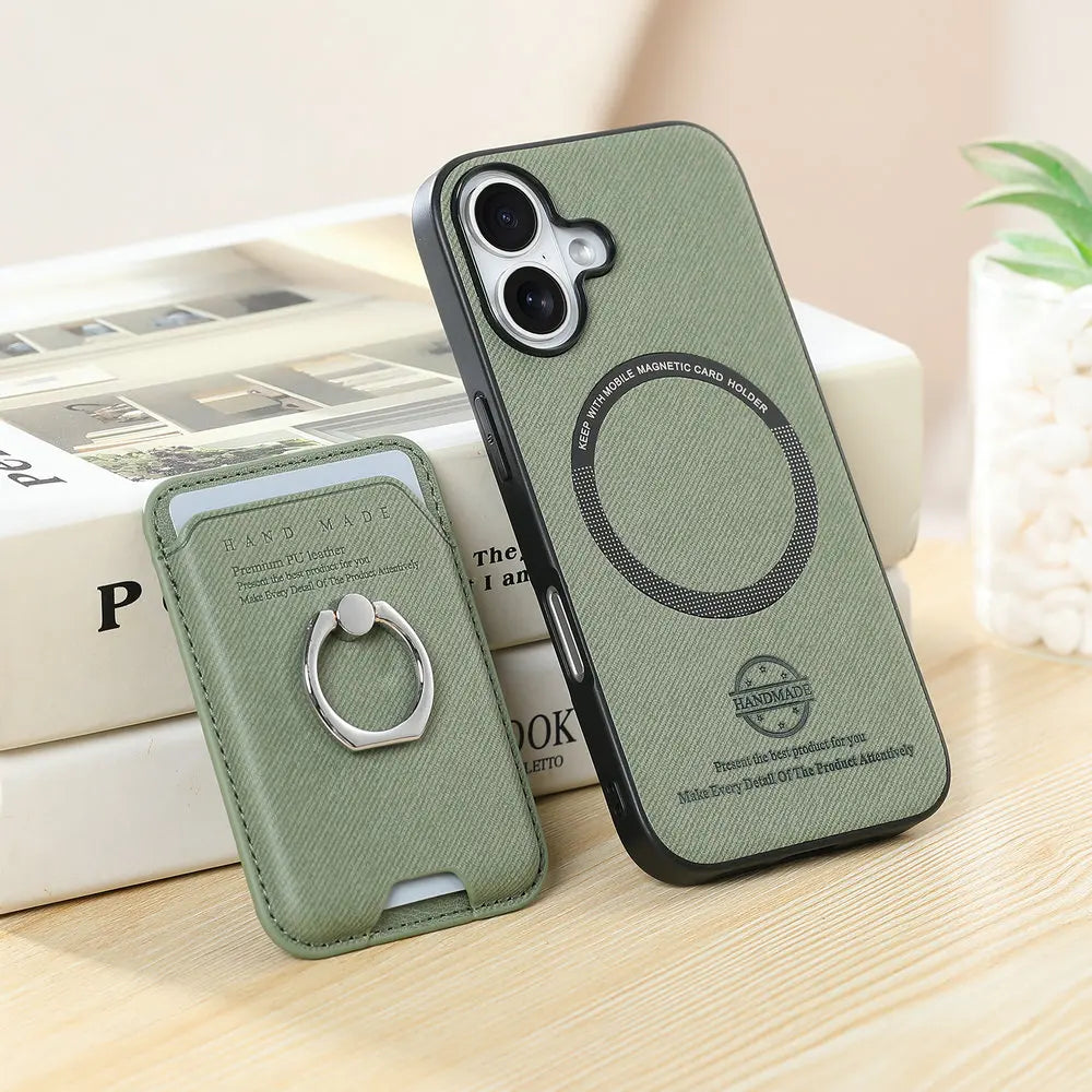 Cover Magnetica MagSafe Samsung Galaxy S24/S25 — Pelle 2 in 1 con Porta Carte