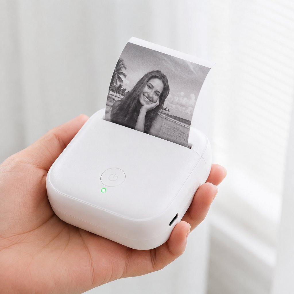 Mini Stampante Termica Portatile Bluetooth con 3 Rotoli — vista posteriore